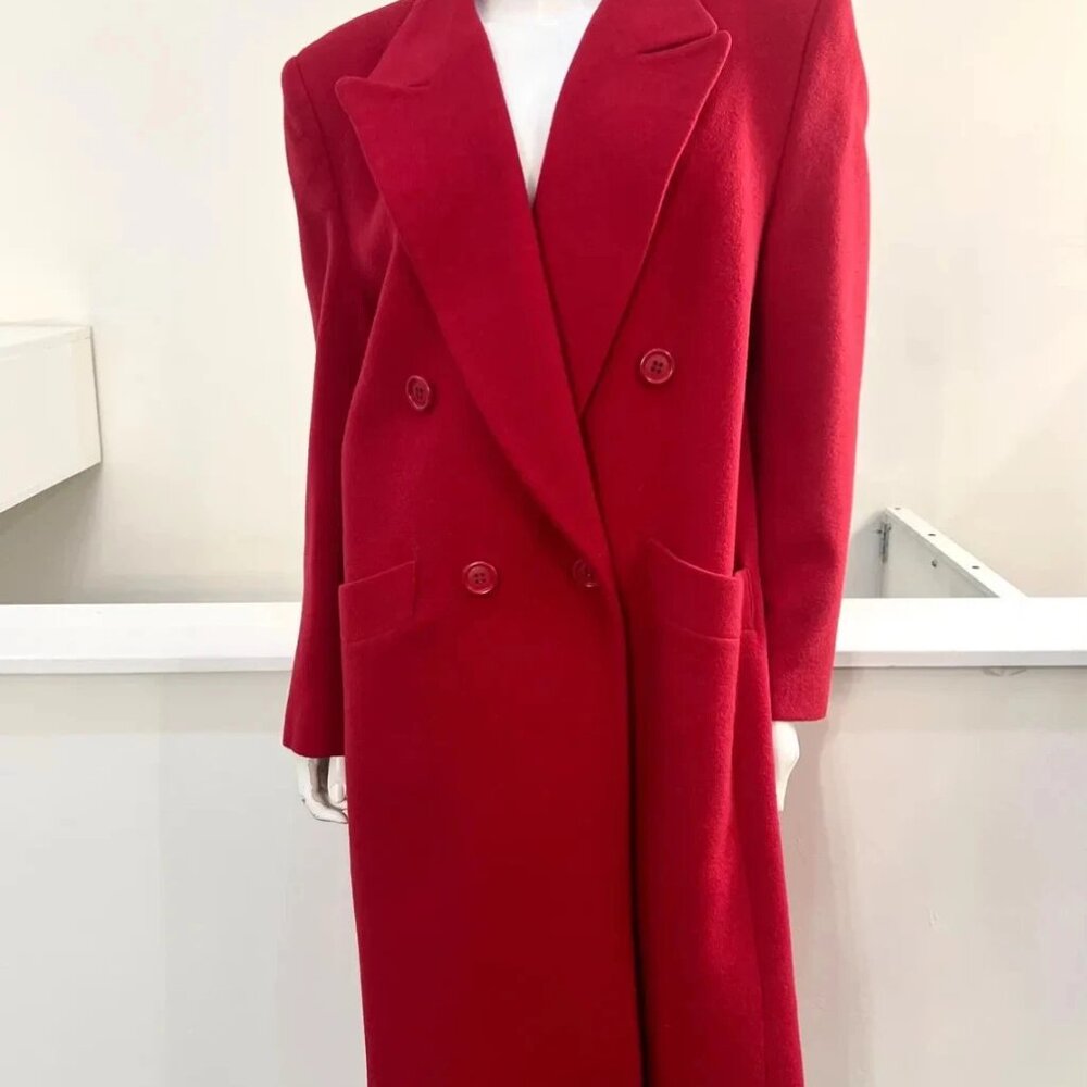 CAMEL HAIR Fleurette Coat | Double Breasted Coat | Red | Size XL